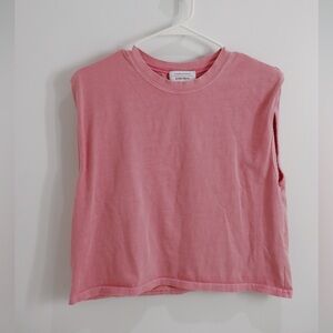 & Other Stories Women’s Pink Muscle T-shirt with Lightly Padded Shoulder